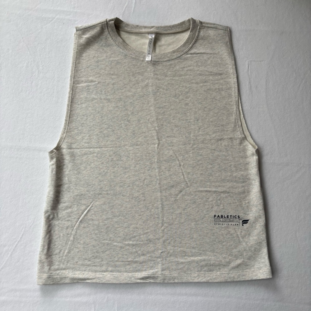 NWOT Fabletics Light Gray Heathered Tank Top M